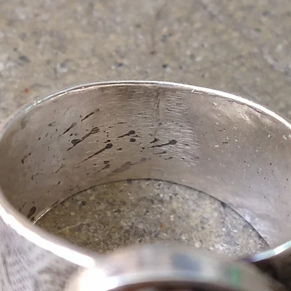 Vintage Sterling Silver Ring Size 12 Meteorite Modern Abstract Avant Garde